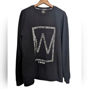 𝅺DWYANE Wade Black Crew Neck Pullover Sweatshirt Men's Size 3XL